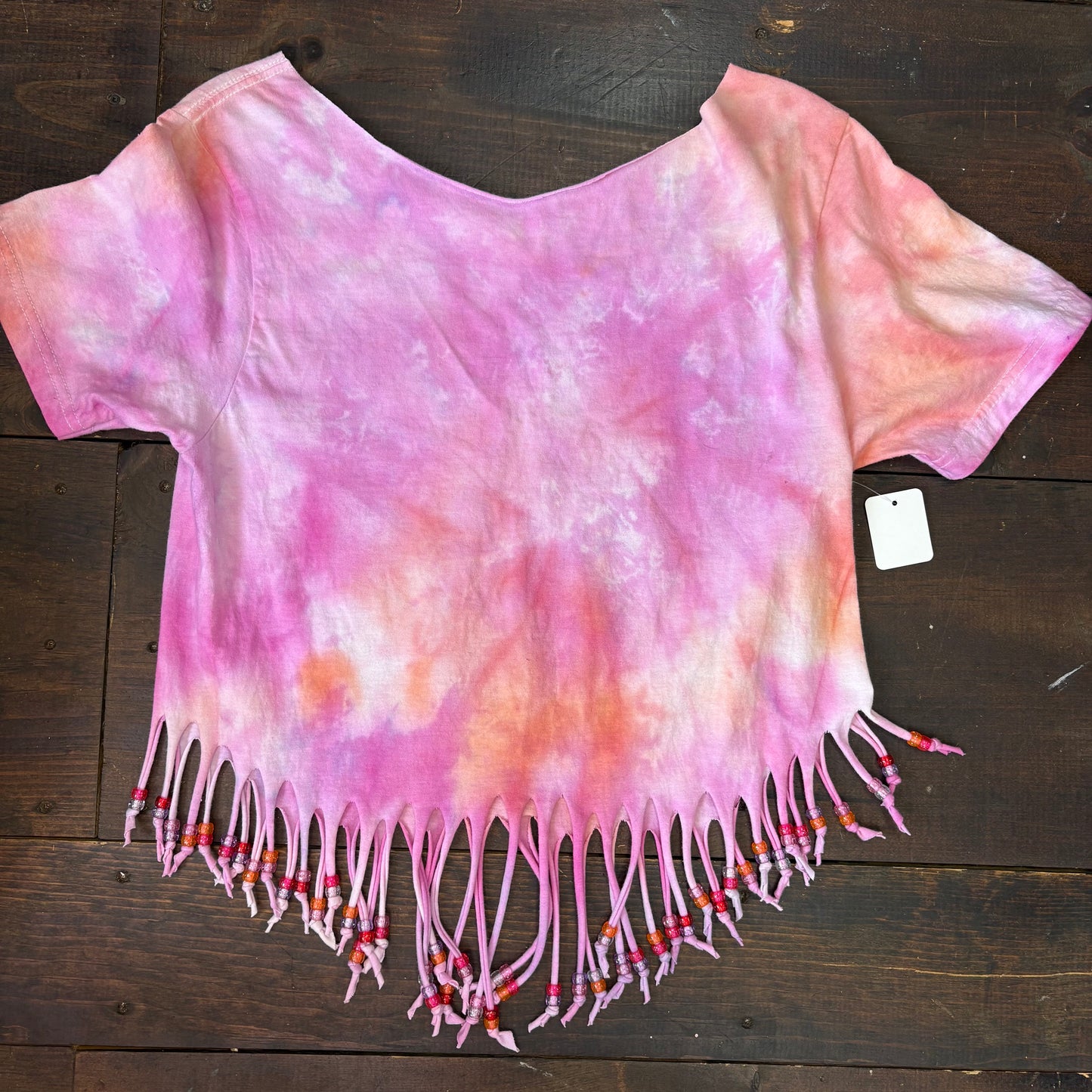 Hemp Heart Fringed Tie Dye Top