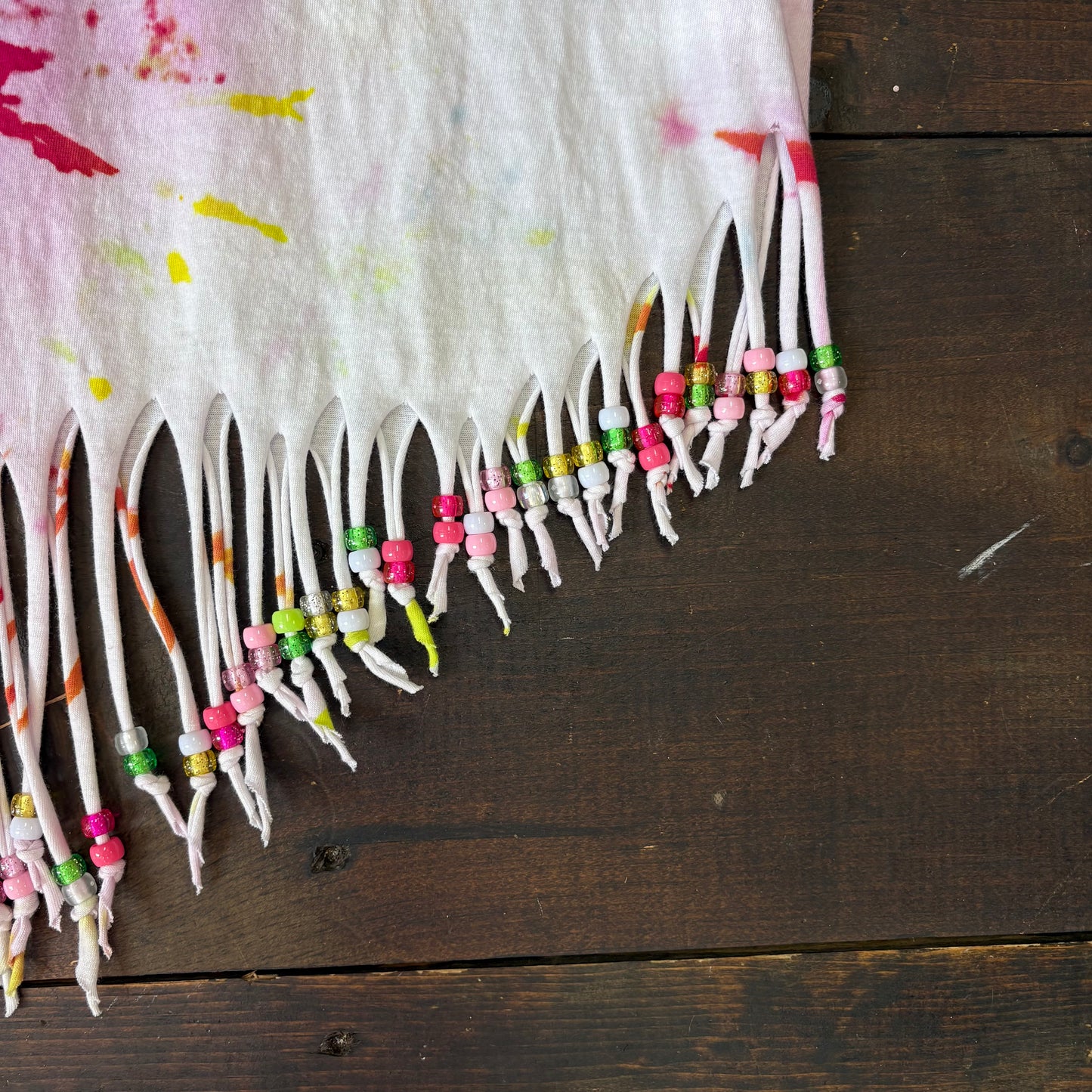 Hemp Heart Fringed Tie Dye Top
