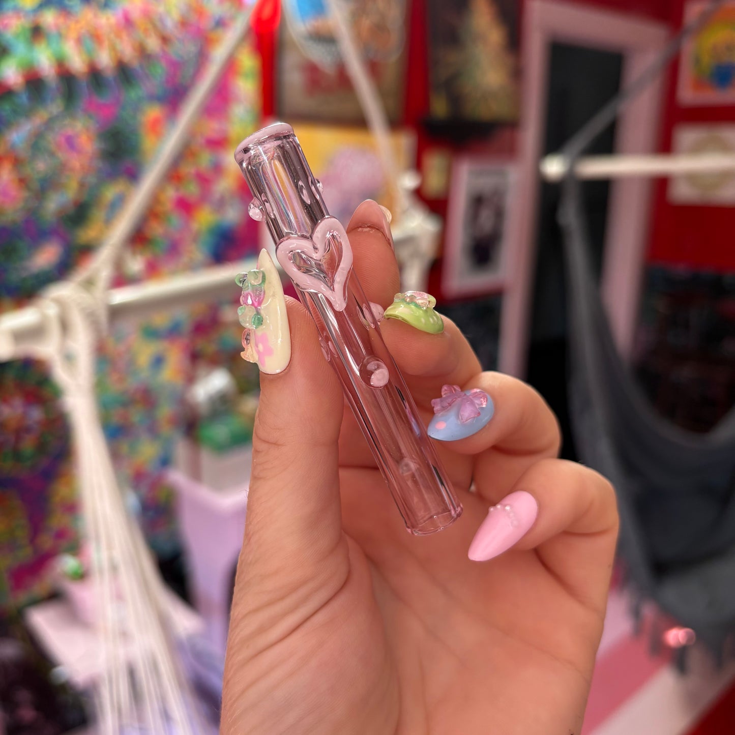 Pink Glass Cone Holder