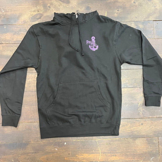 Pirate Girl Hoodie - Black and Purple