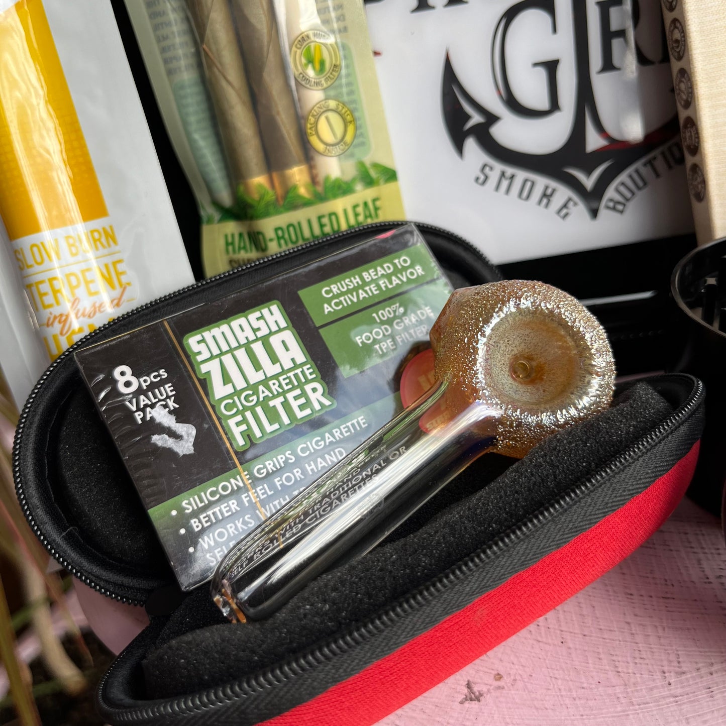 Pirate Girl Anchor Logo Rolling Tray Set