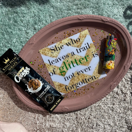 Trail of Glitter Rolling Tray