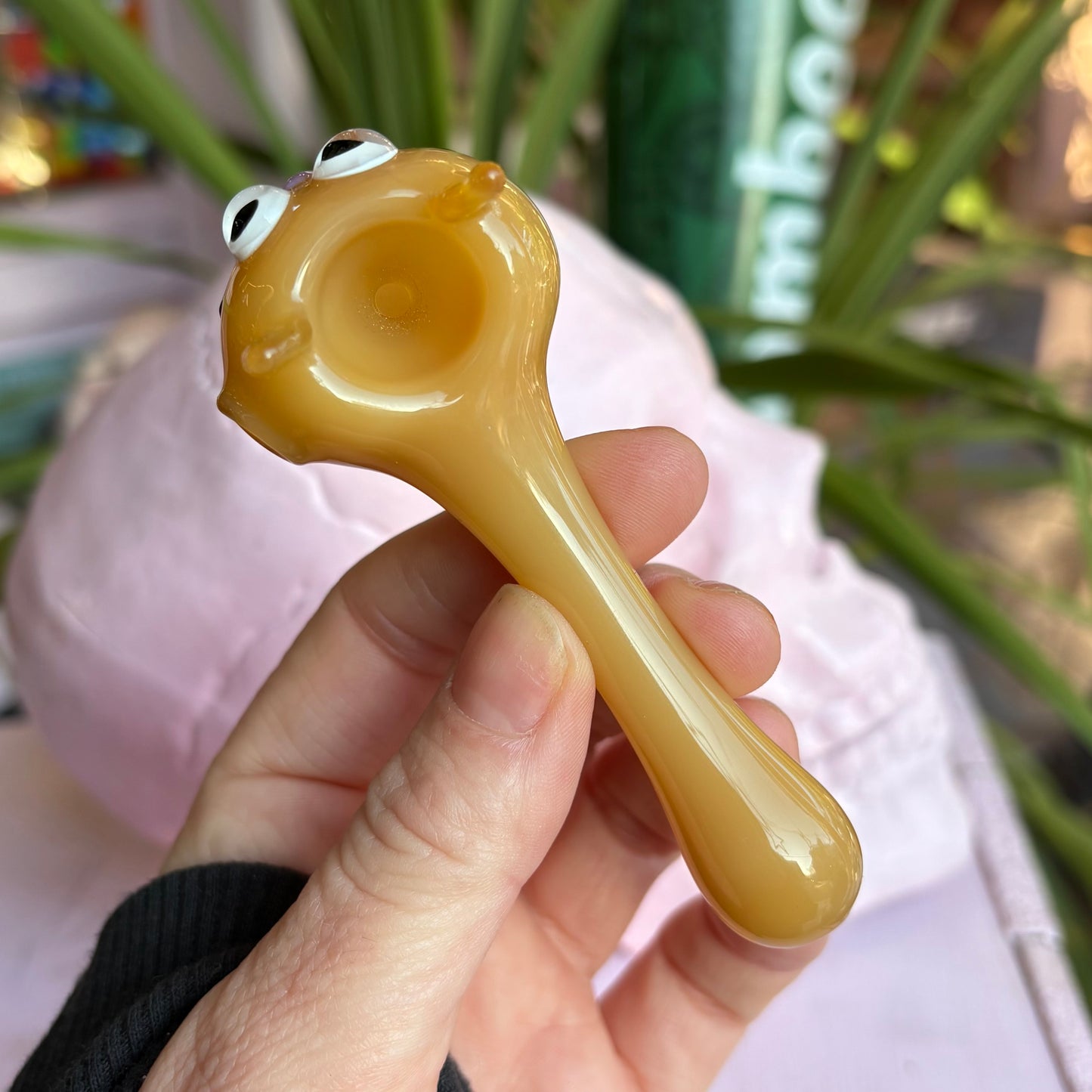 Orange Kitty Glass Pipe