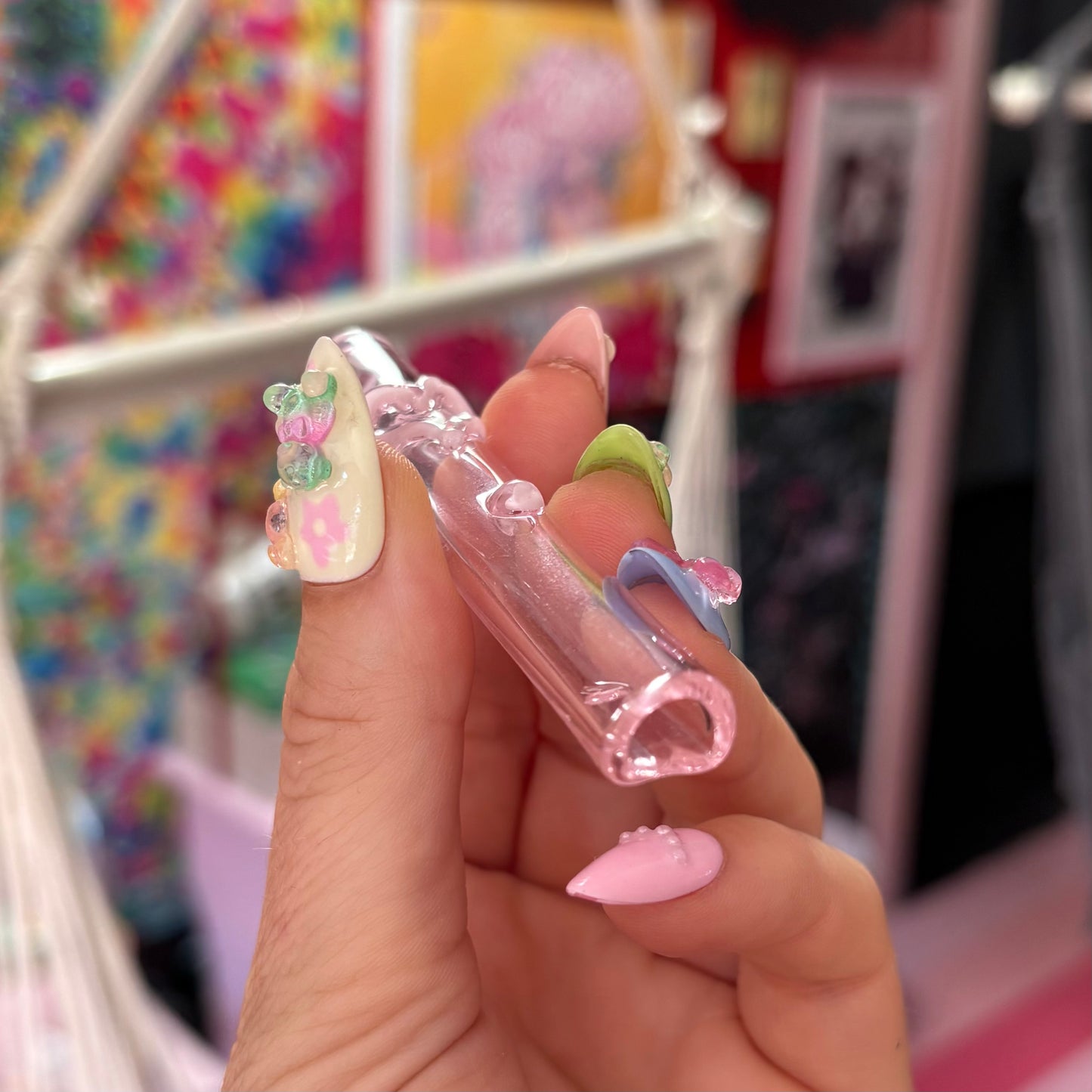 Pink Glass Cone Holder