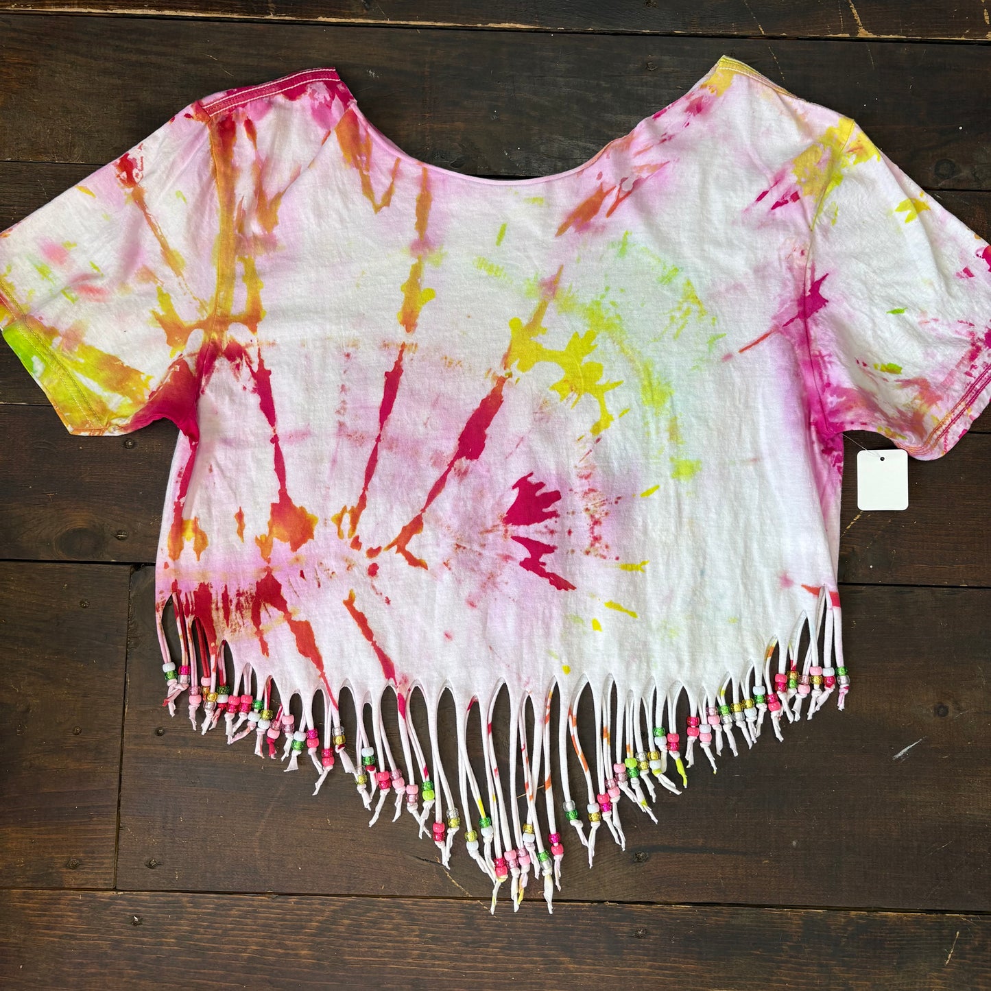 Hemp Heart Fringed Tie Dye Top