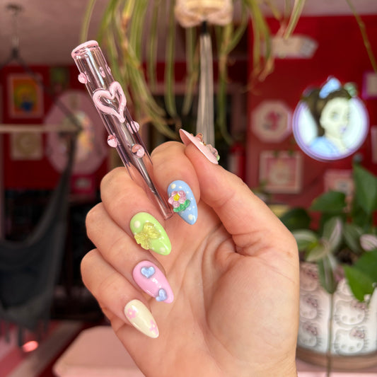 Pink Glass Cone Holder