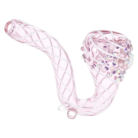 Cute Kitty Jeweled Pink Sherlock Pipe