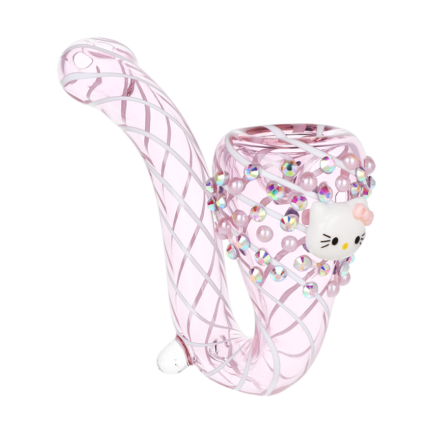 Cute Kitty Jeweled Pink Sherlock Pipe