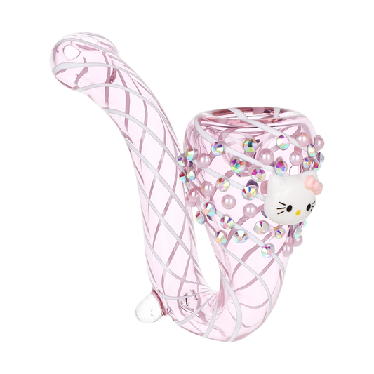 Cute Kitty Jeweled Pink Sherlock Pipe