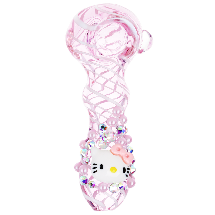 Cute Kitty Jeweled Pink Pipe