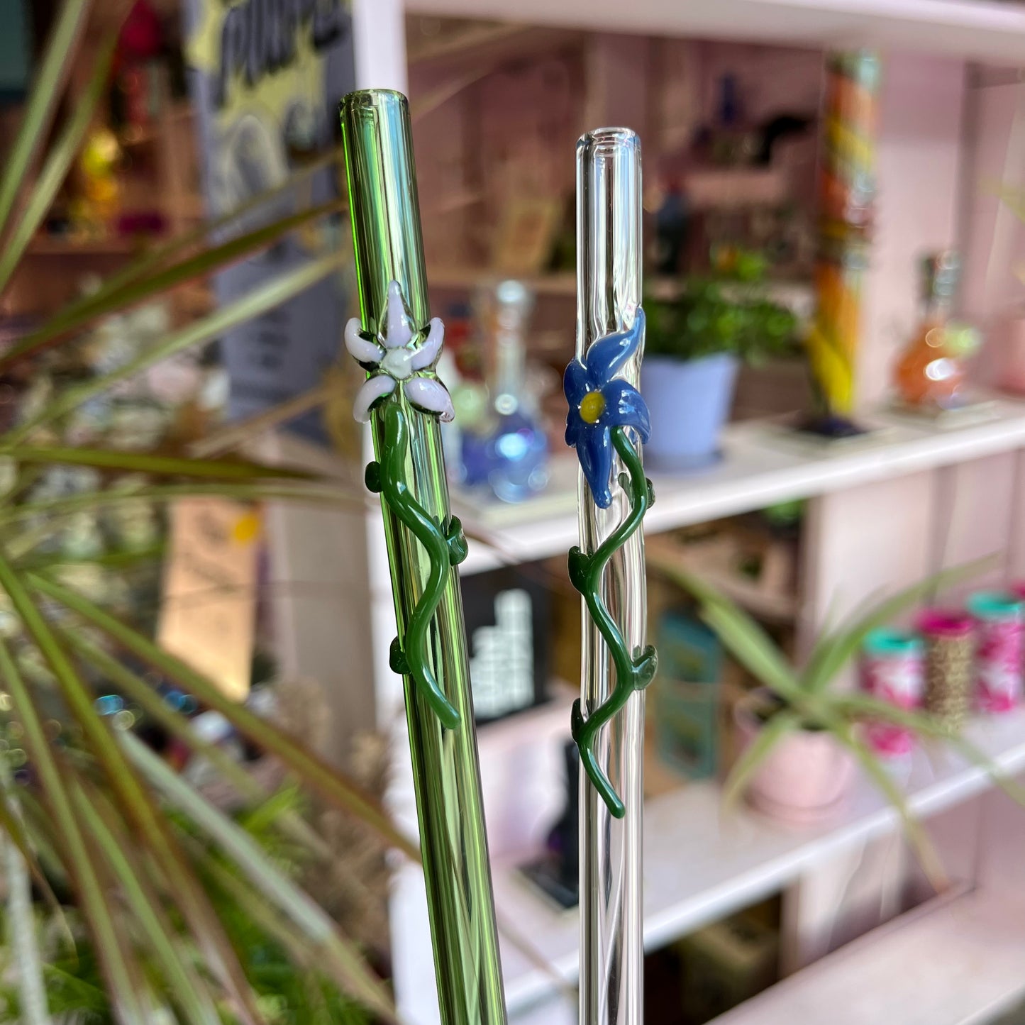 Flower Glass Drink Straw