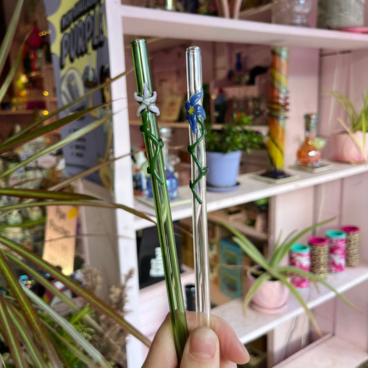 Flower Glass Drink Straw