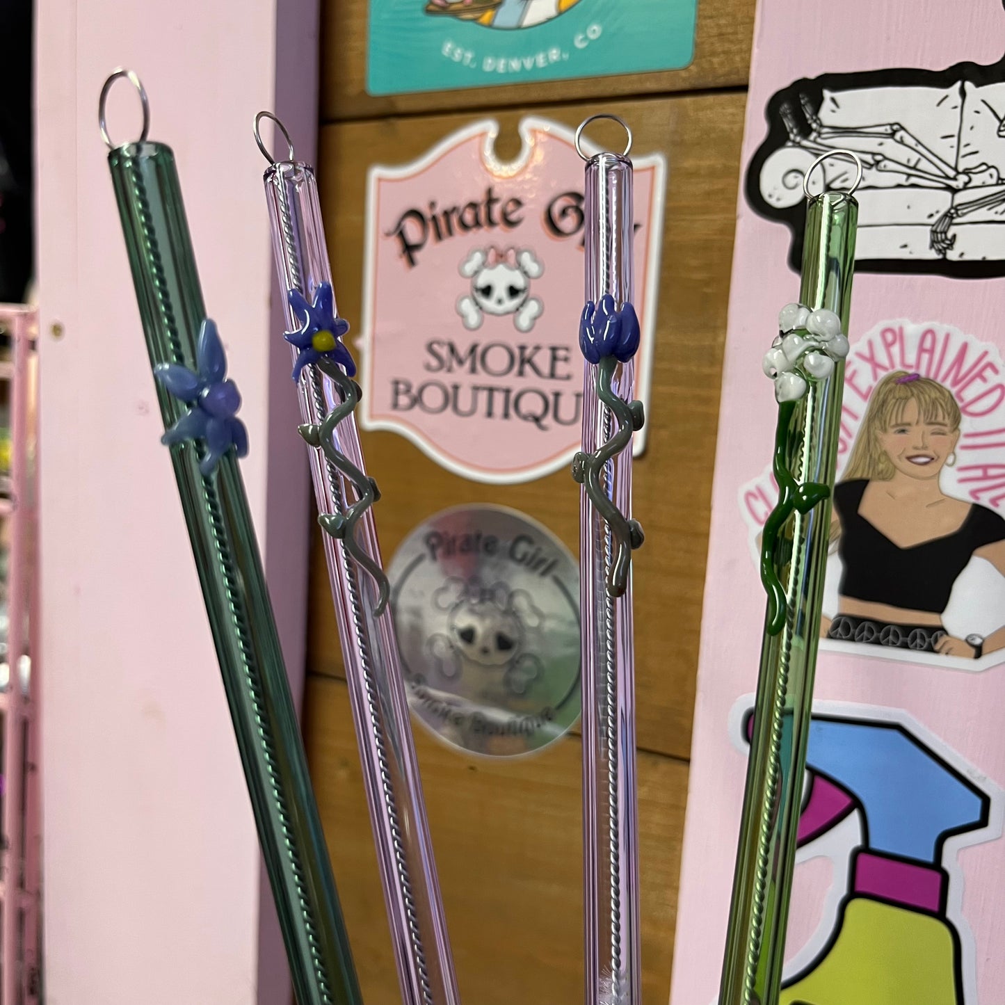 Flower Glass Drink Straw