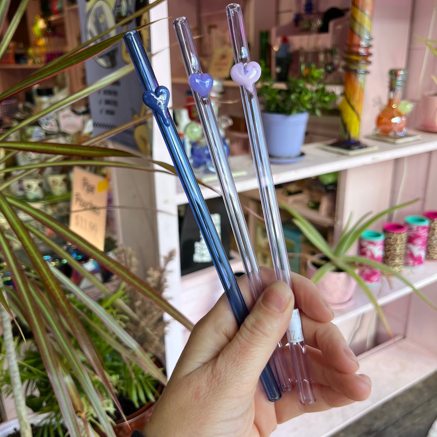 Heart Glass Drink Straw