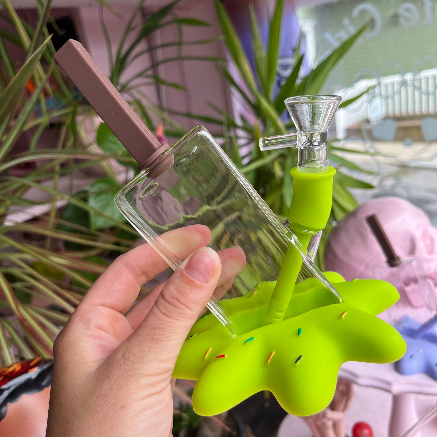 silicone and glass popsicle bong from the best smoke shop in plymouth