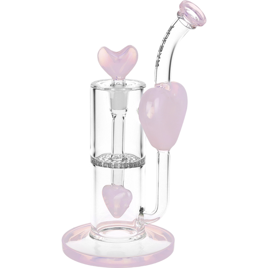Pink Heart Recycler Water Pipe