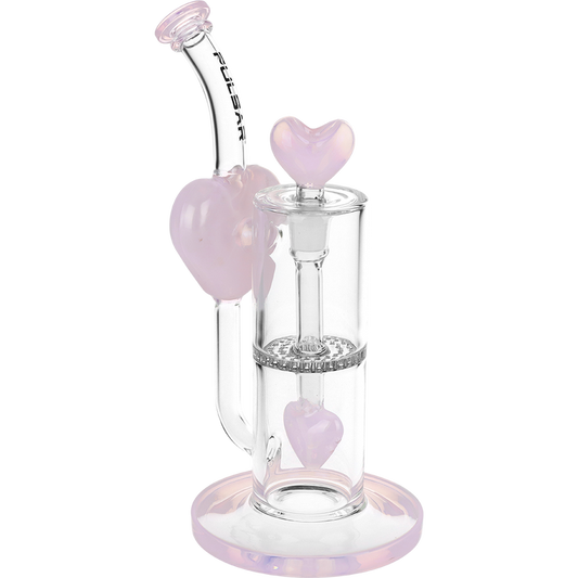 Pink Heart Recycler Water Pipe