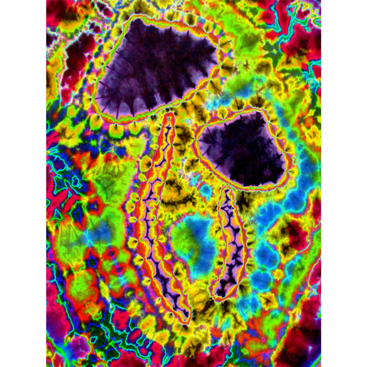 Trippy Shrooms TyeDye Tapestry