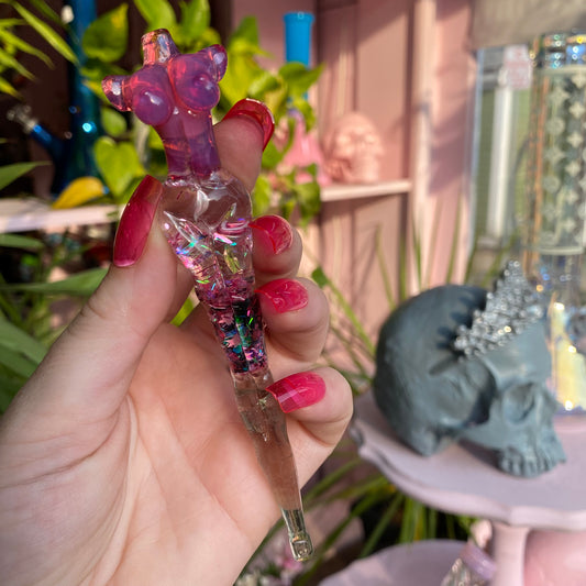 Glitter Filled Sexy Figure Glass Tool