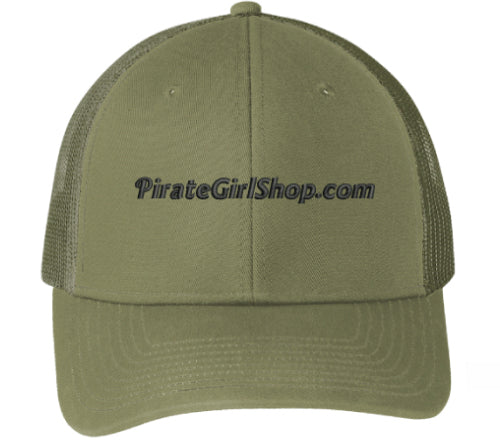 Pirate Girl Olive Trucker Hat