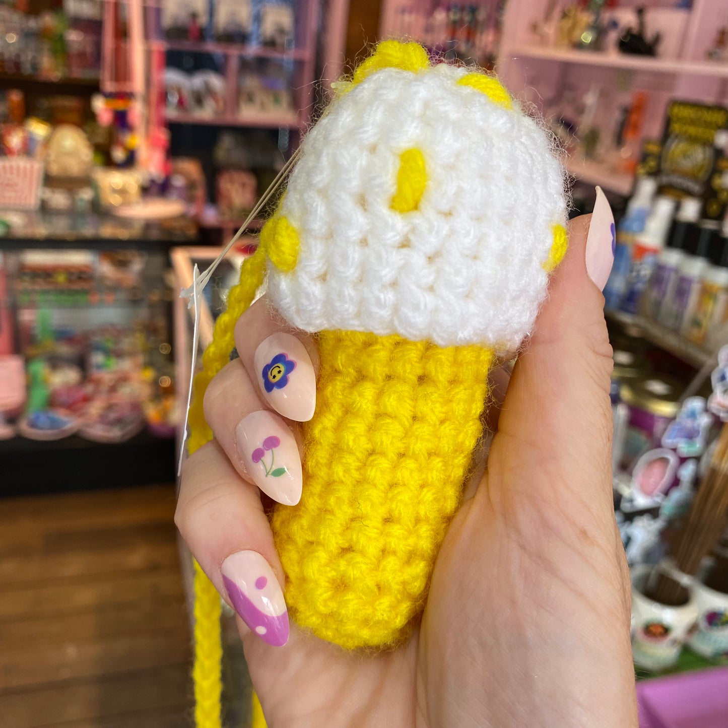 Crochet Mushroom Necklace