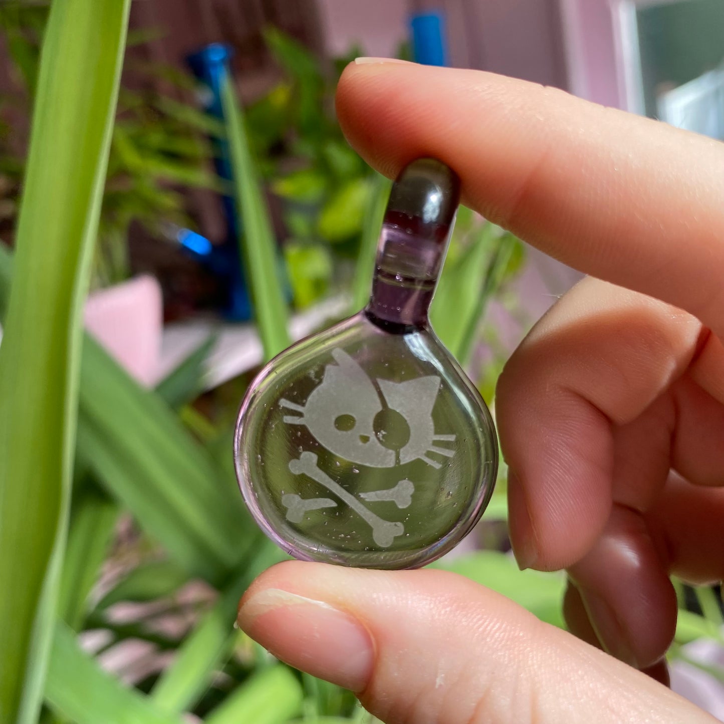 Pirate Kitty Glass Pendant