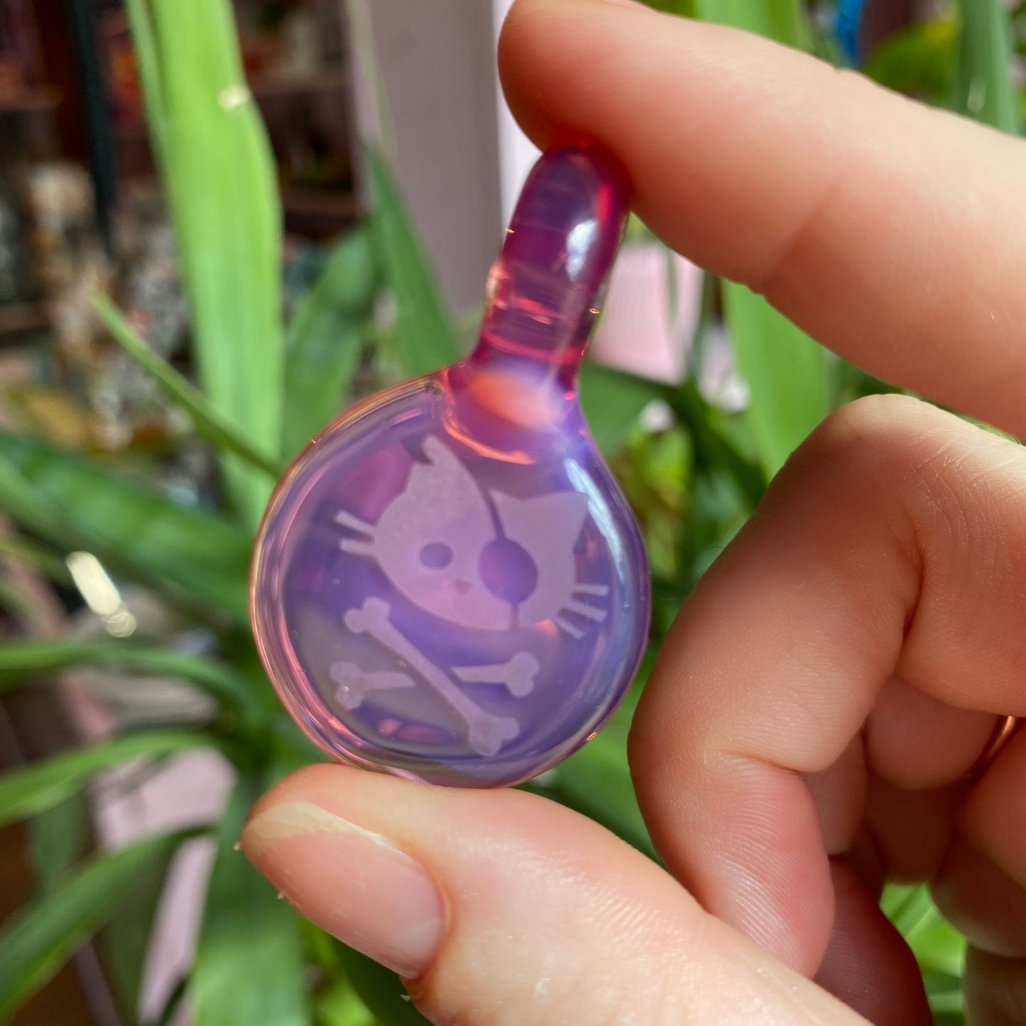 Pirate Kitty Glass Pendant