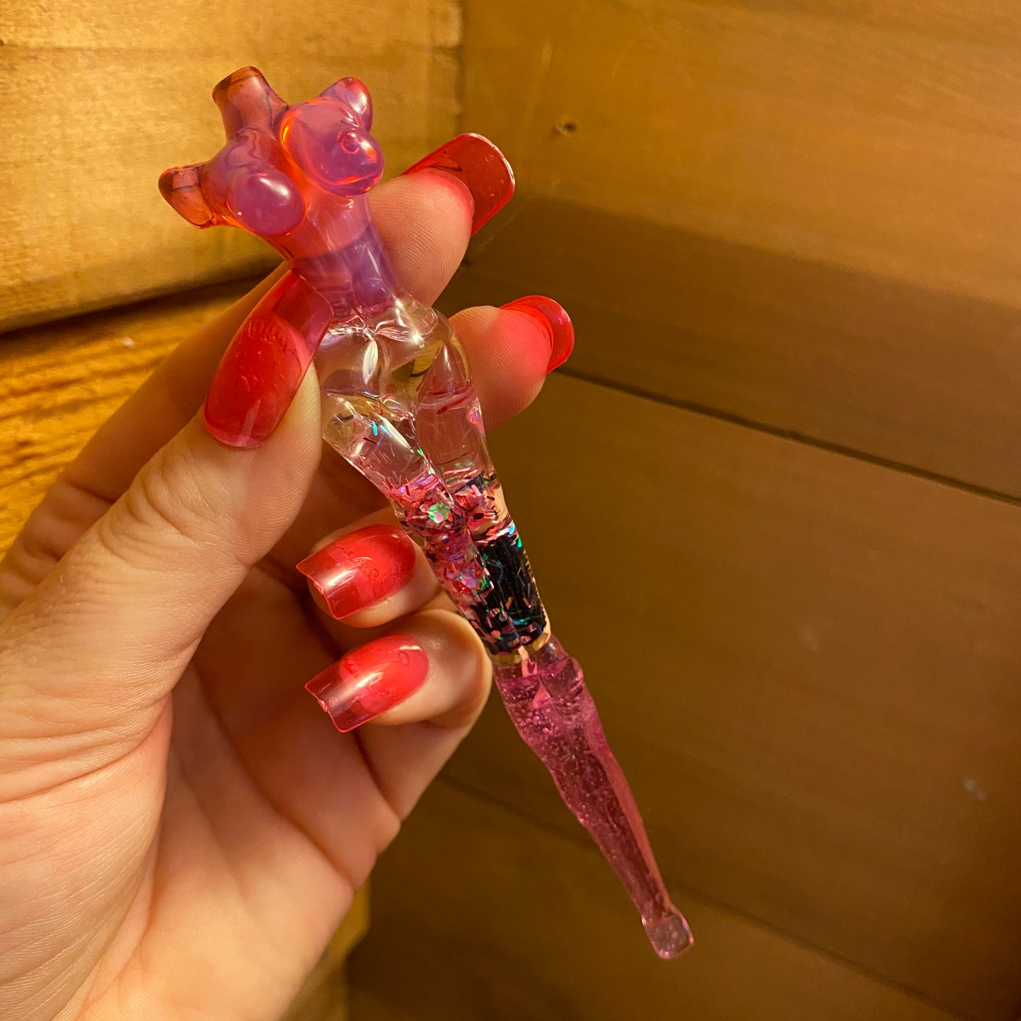 Glitter Filled Sexy Figure Glass Tool