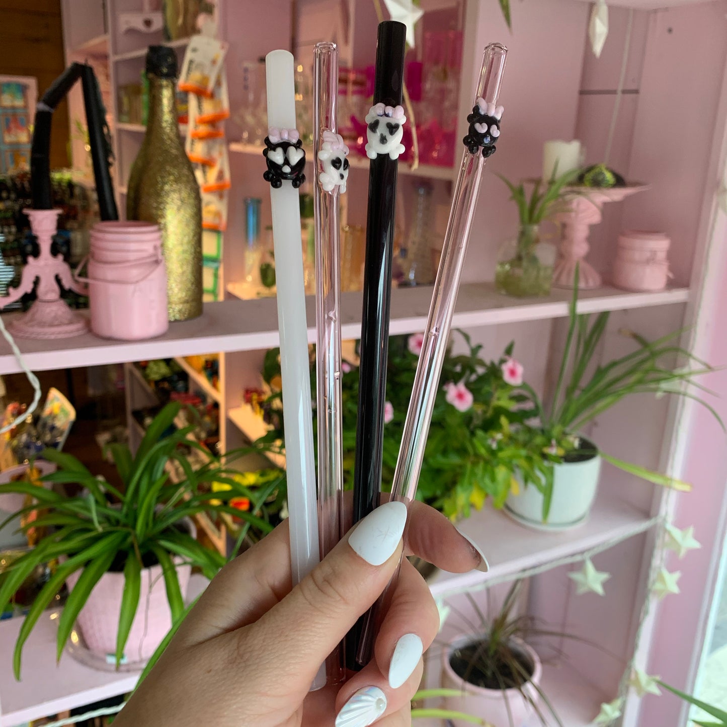 Skully Glass Drink Straw
