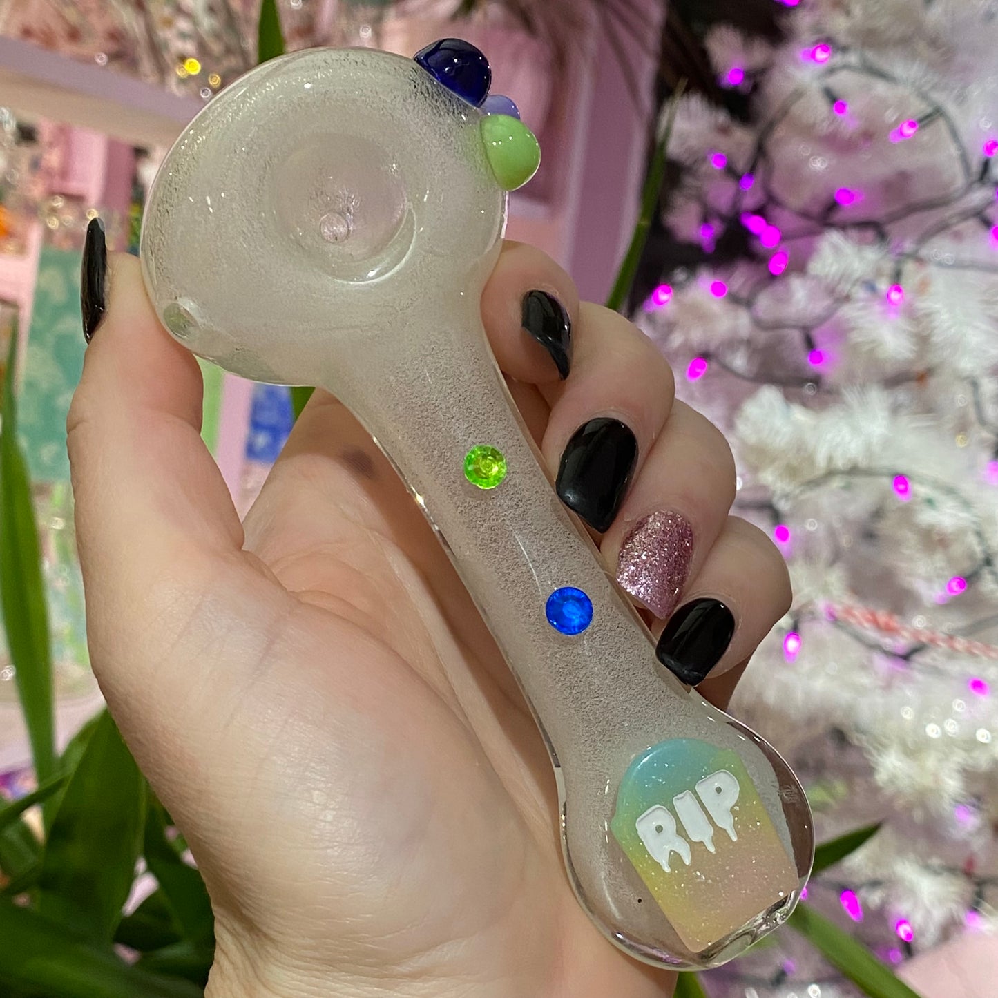 RIP Glow Jeweled Glass Pipe