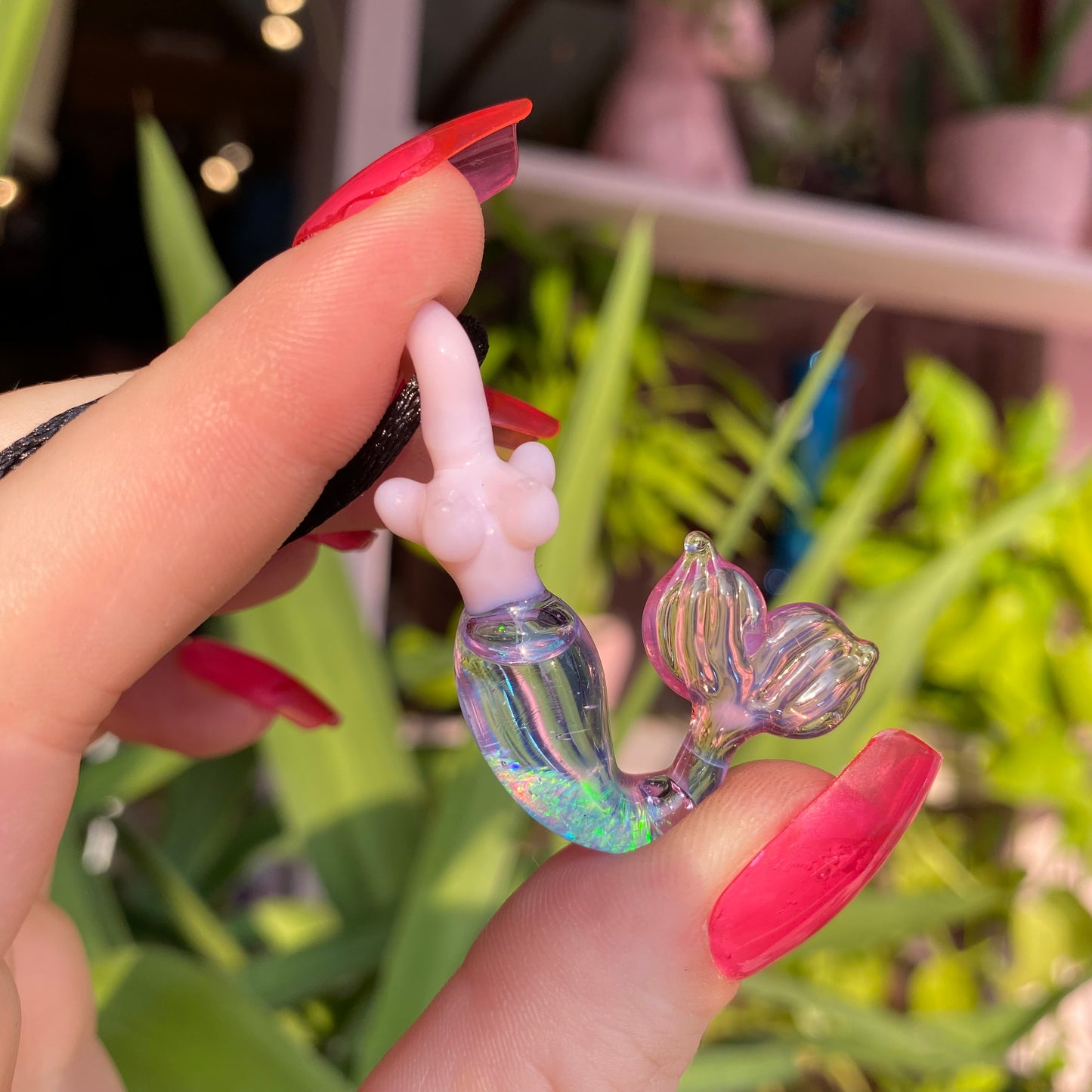 Glitter Filled Mini Mermaid Pendant