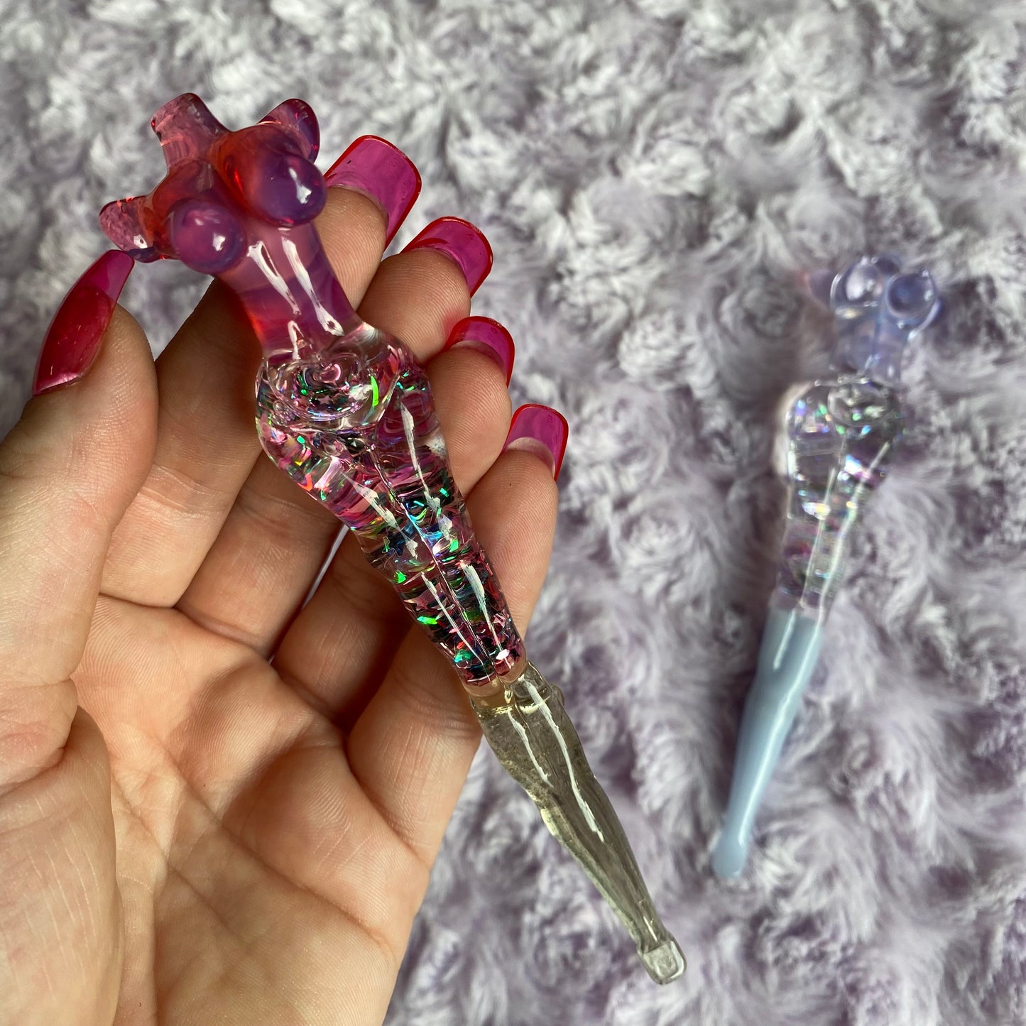 Glitter Filled Sexy Figure Glass Tool