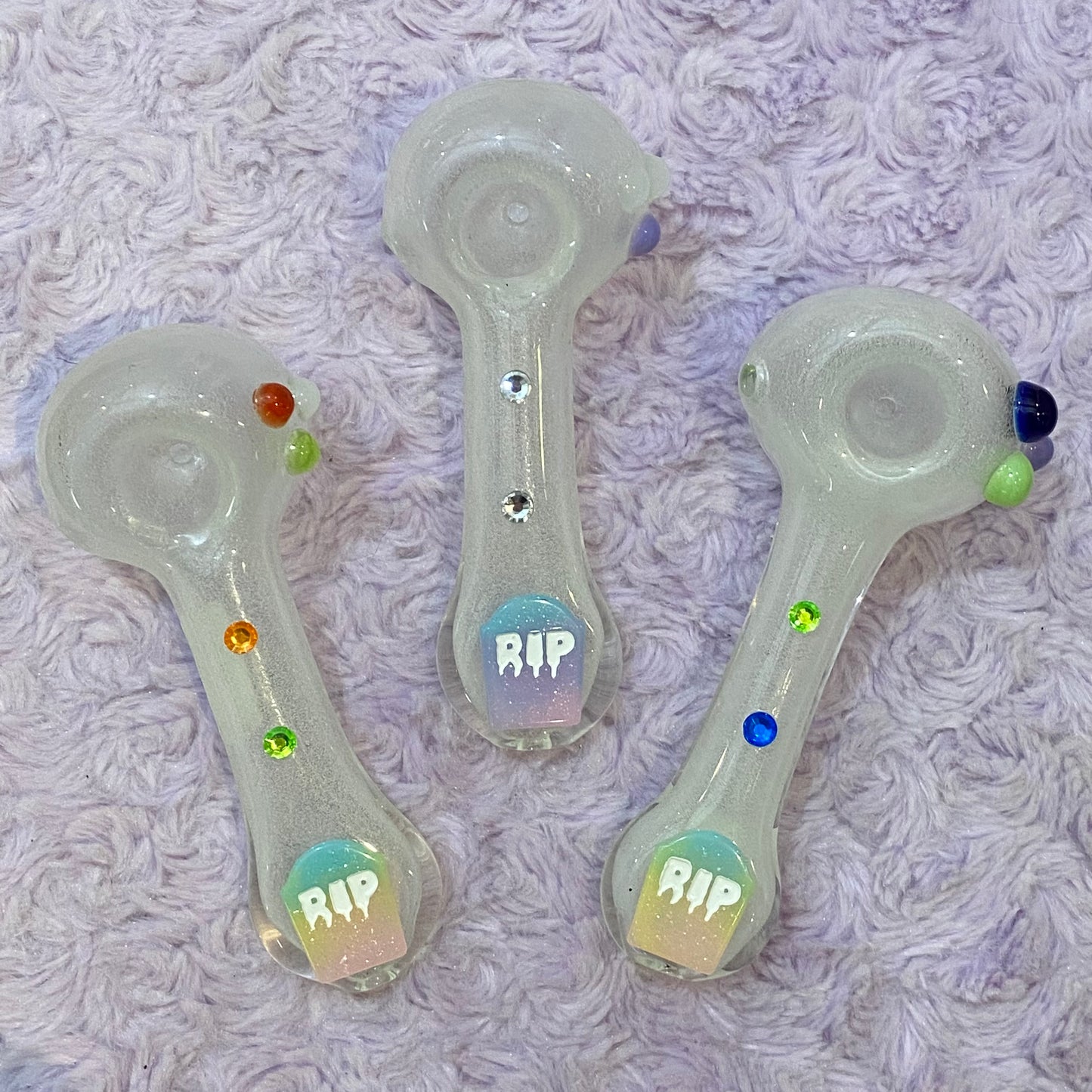 RIP Glow Jeweled Glass Pipe