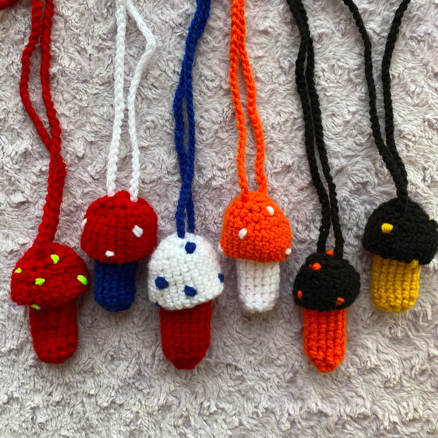 Crochet Mushroom Necklace