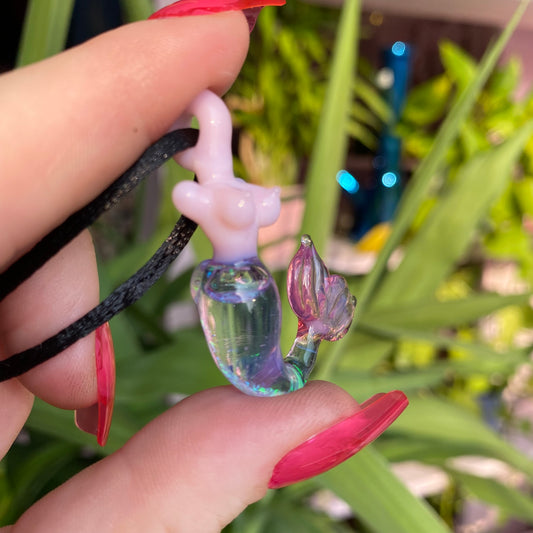 Glitter Filled Mini Mermaid Pendant