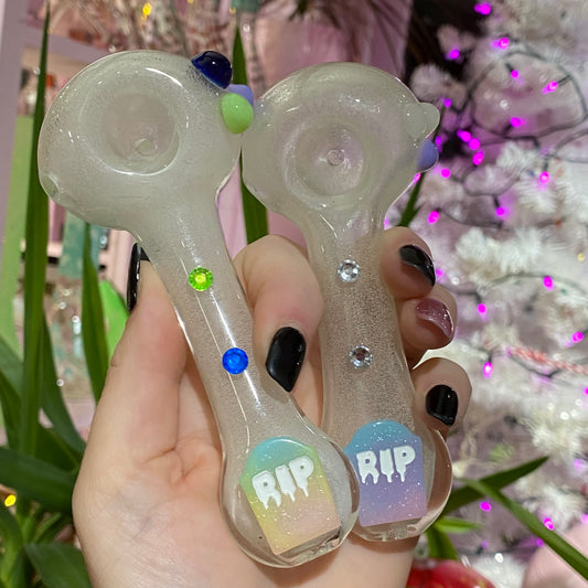 RIP Glow Jeweled Glass Pipe