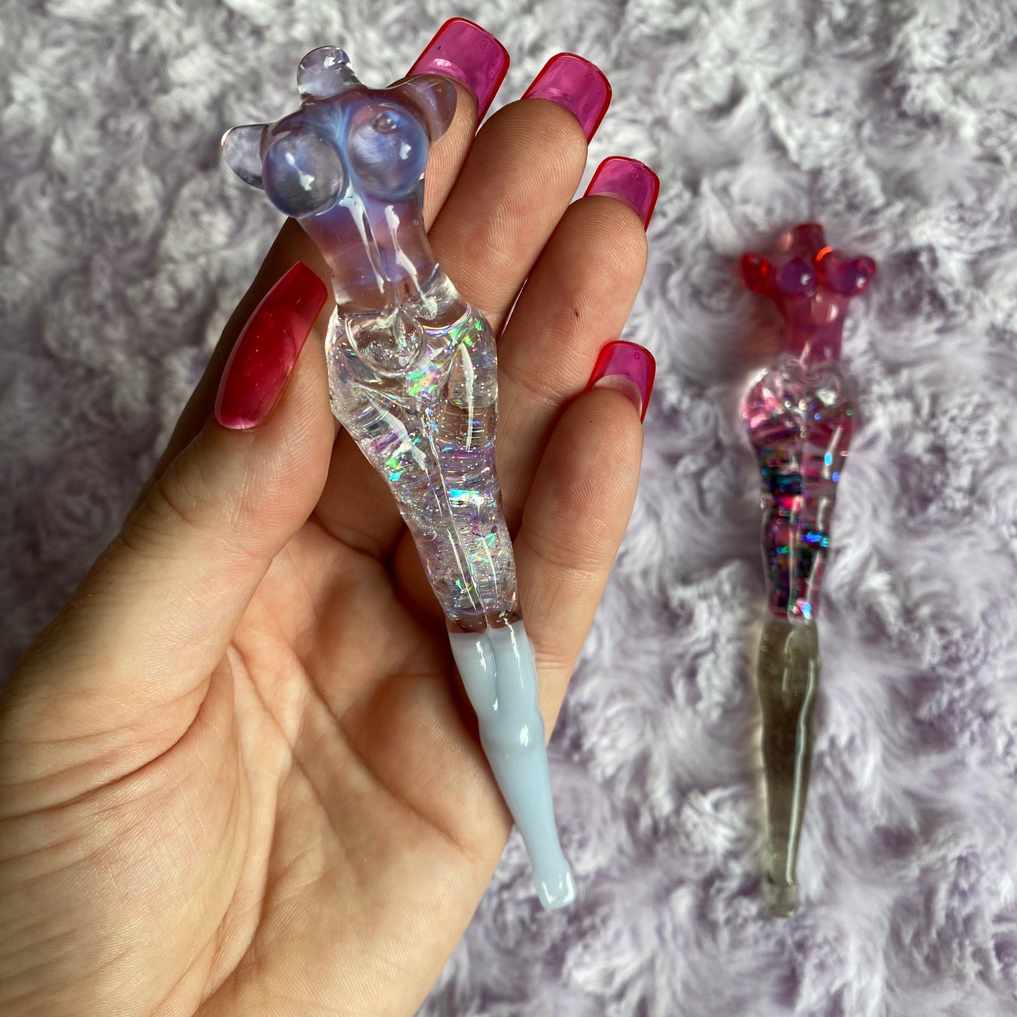 Glitter Filled Sexy Figure Glass Tool