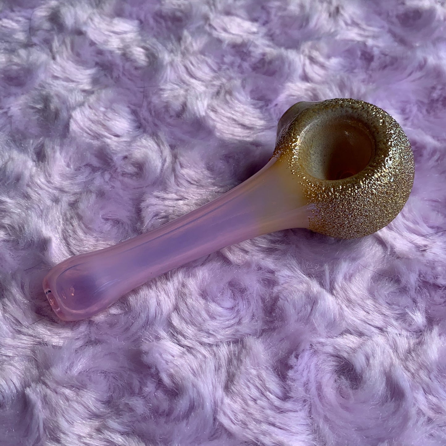 Pastel and Gold Frit Glass Pipe