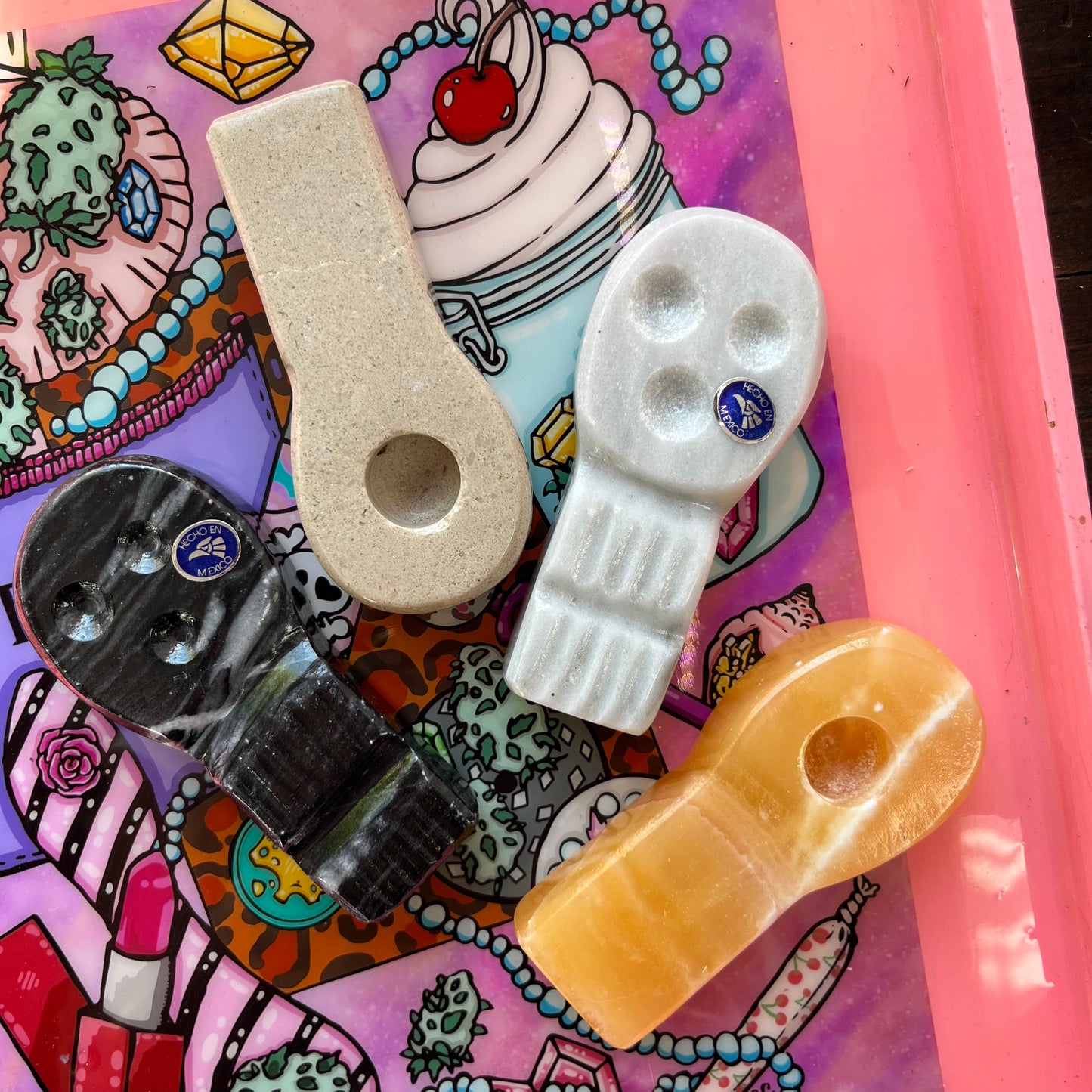Onyx Skull Pipe
