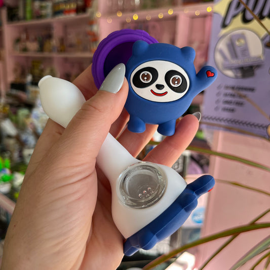 Silicone Panda Pipe and Container Set