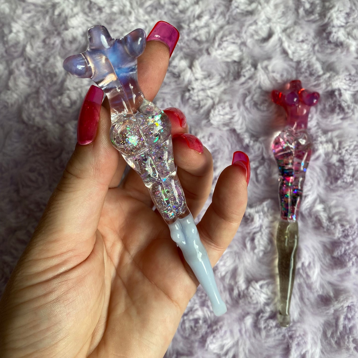 Glitter Filled Sexy Figure Glass Tool