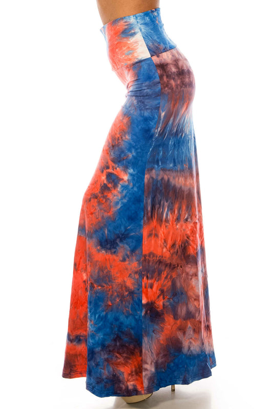 Patriotic Tie Dye Maxi Skirt