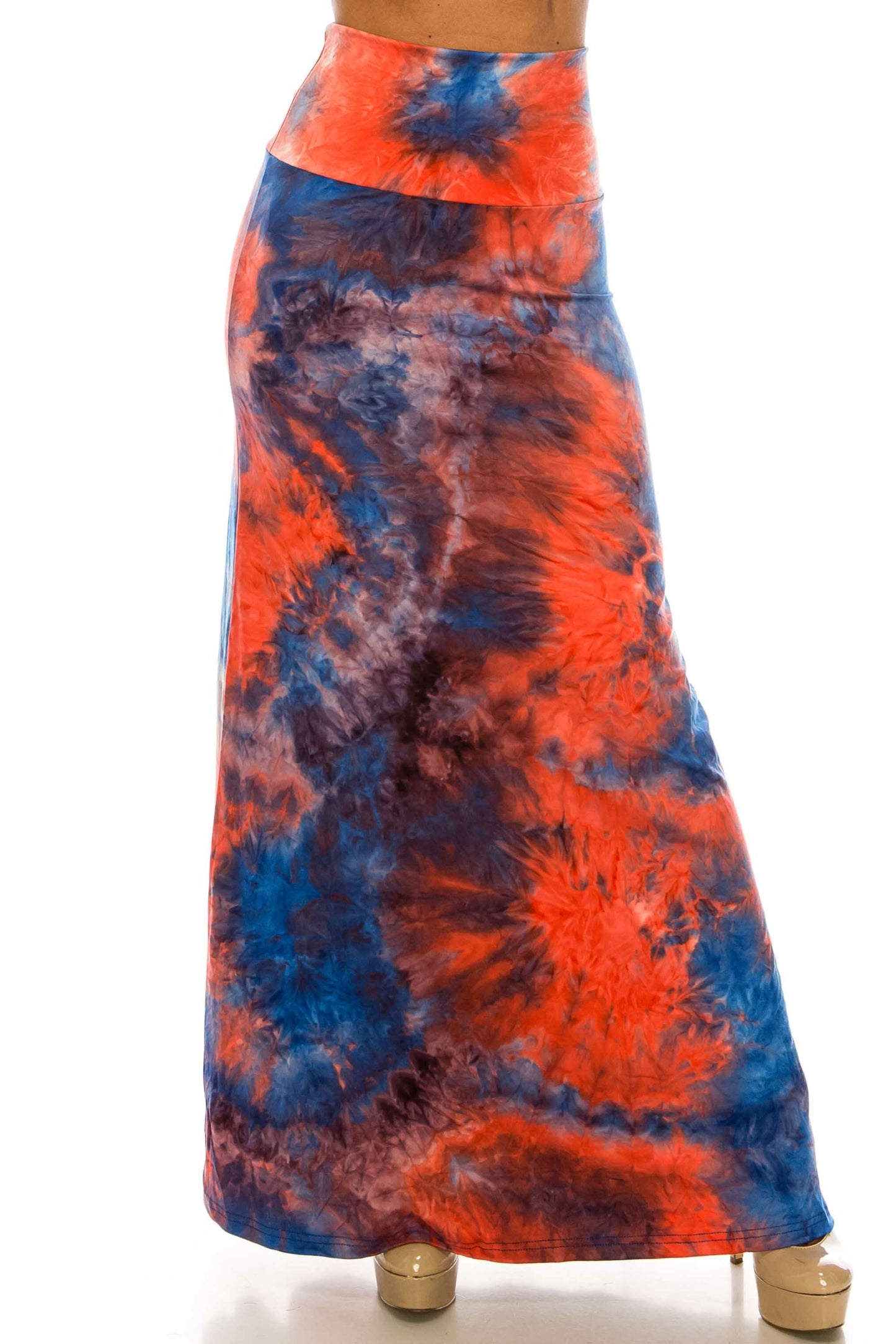 Patriotic Tie Dye Maxi Skirt