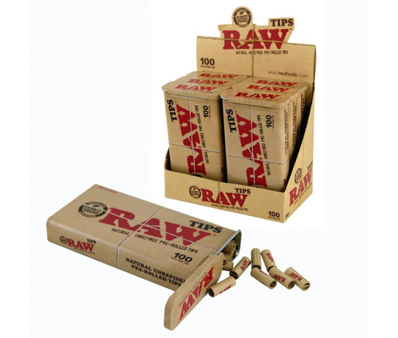 Raw Pre-Rolled Tips 100 Ct. Tin