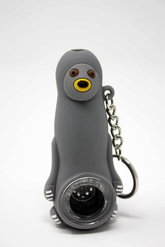 Silicone Sloth Keychain Pipe