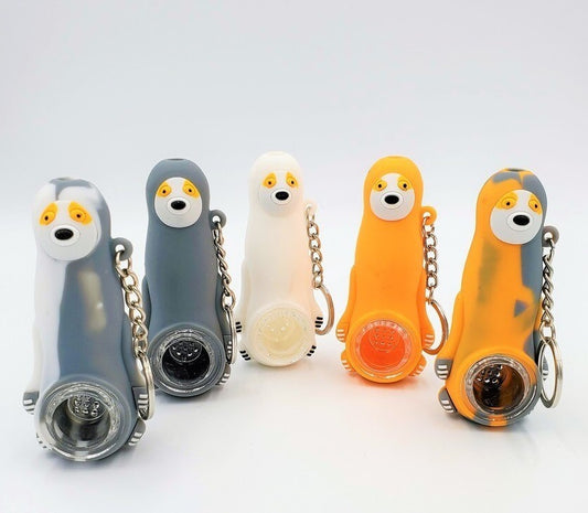 Silicone Sloth Keychain Pipe