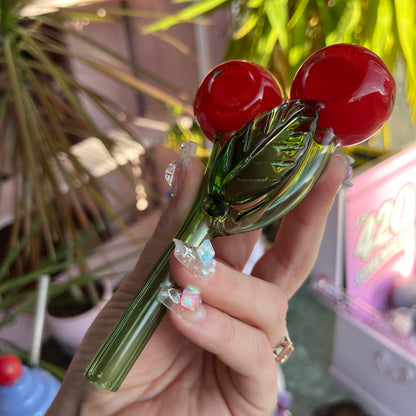 Double Cherry Glass Pipe
