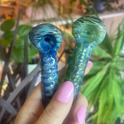 Fumed Textured Glass Pipe