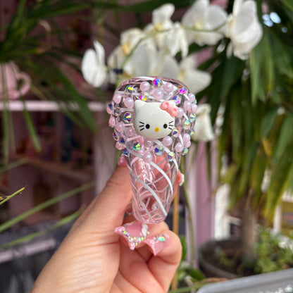 Cute Kitty Jeweled Pink Sherlock Pipe