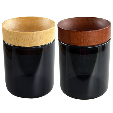 Glass Stash Jar with Wood Top